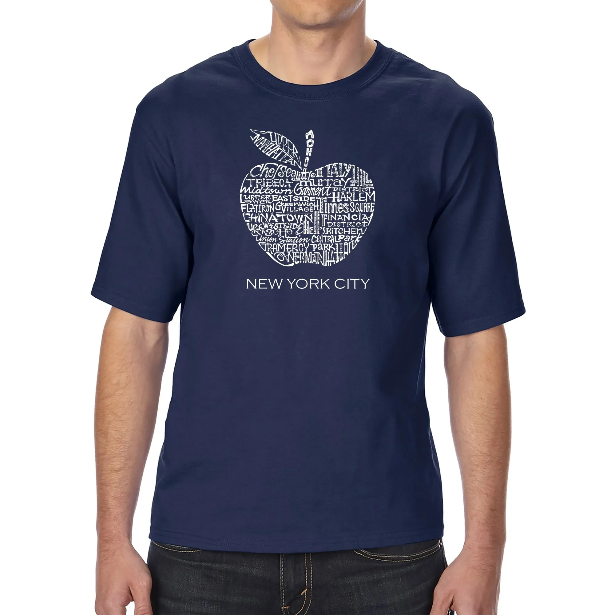 Neighborhoods in NYC - Men's Tall Word Art T-Shirt sold by LA Pop Art product image thumbnail 3