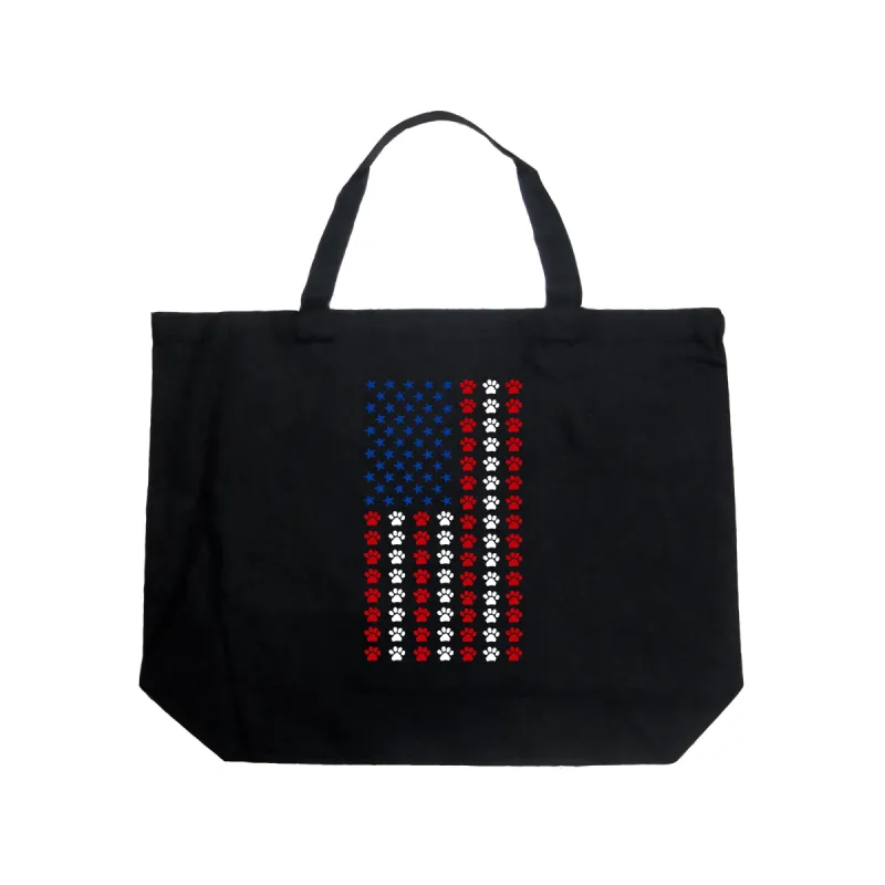 Paws Flag - Large Word Art Tote Bag sold by LA Pop Art