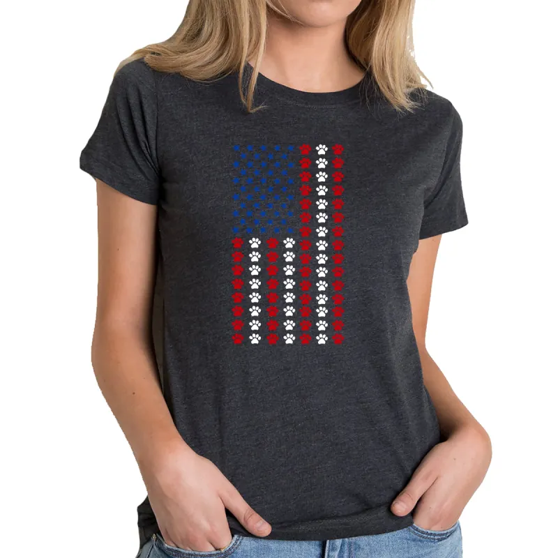 Paws Flag - Women's Premium Blend Word Art T-Shirt sold by LA Pop Art