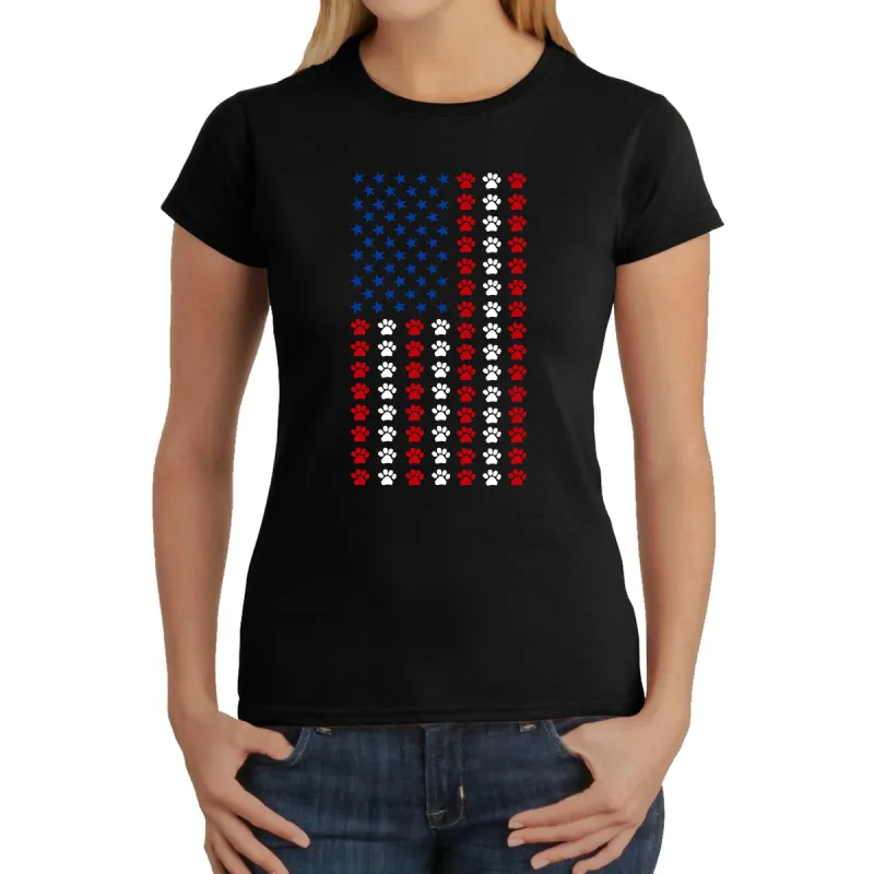 Paws Flag - Women's Word Art T-Shirt sold by LA Pop Art