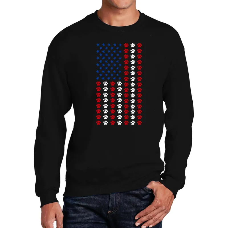 Paws Flag - Men's Word Art Crewneck Sweatshirt sold by LA Pop Art