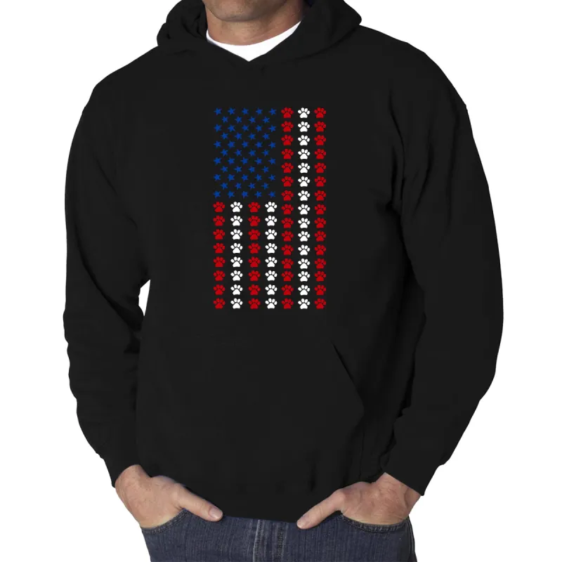 Paws Flag - Men's Word Art Hooded Sweatshirt sold by LA Pop Art