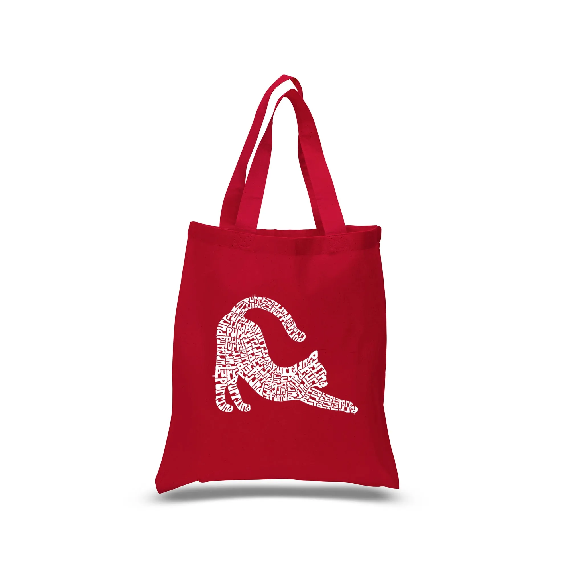 Stretching Cat - Small Word Art Tote Bag sold by LA Pop Art product image thumbnail 3