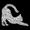 Stretching Cat - Large Word Art Tote Bag sold by LA Pop Art