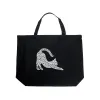 Stretching Cat - Large Word Art Tote Bag sold by LA Pop Art