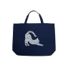 Stretching Cat - Large Word Art Tote Bag sold by LA Pop Art