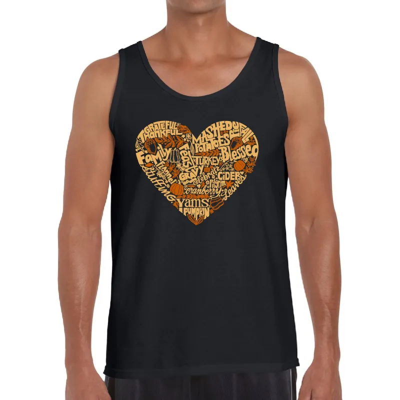 Thanksgiving Heart - Men's Word Art Tank Top sold by LA Pop Art