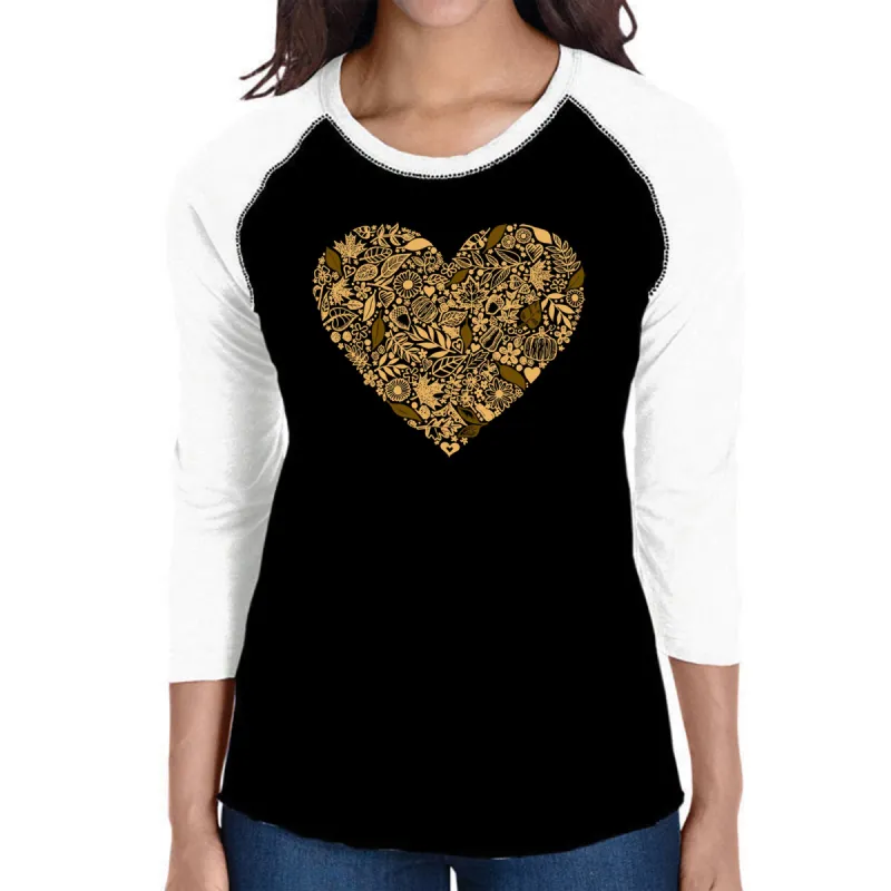 Fall Vibes  - Women's Raglan Word Art T-Shirt sold by LA Pop Art