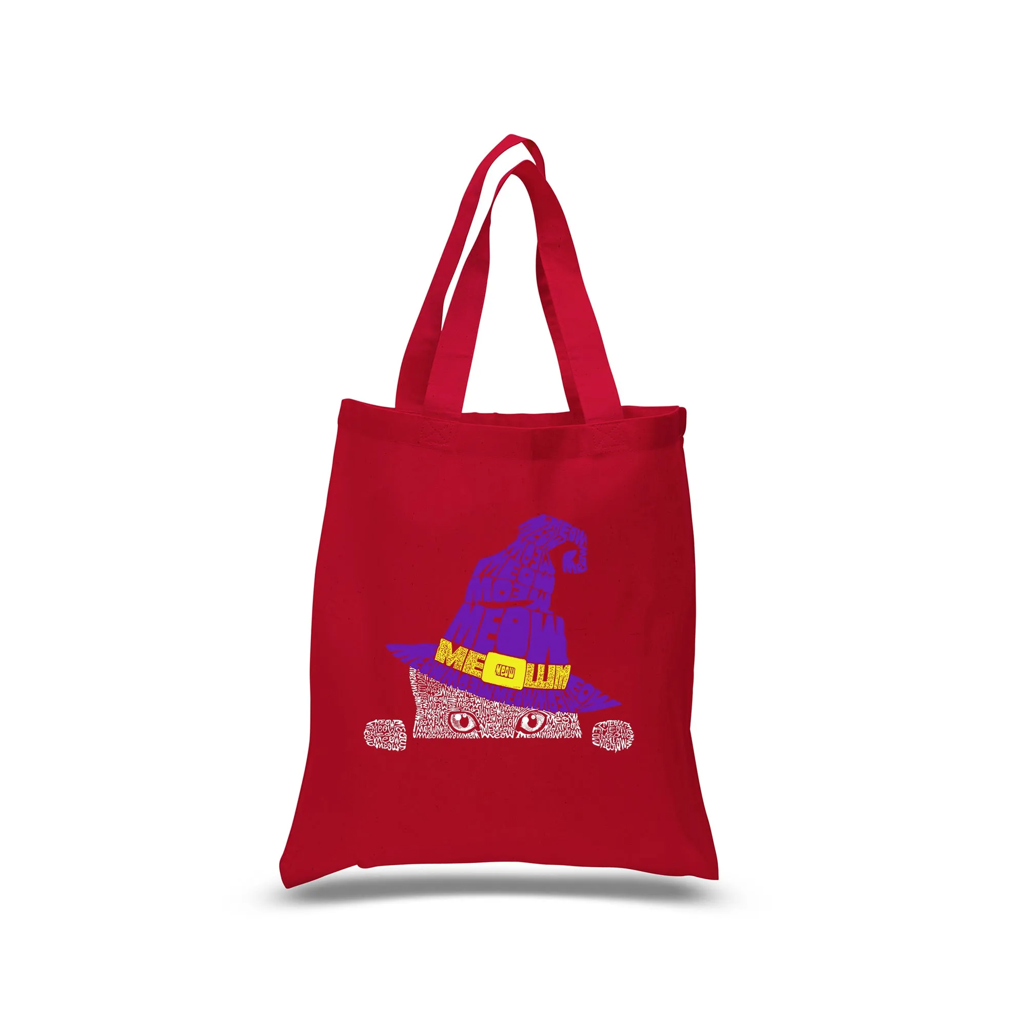 Peeking Witch Cat - Small Word Art Tote Bag sold by LA Pop Art product image thumbnail 3
