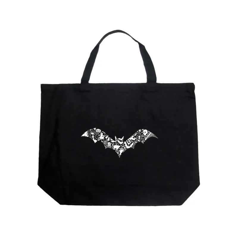 Halloween Bat - Large Word Art Tote Bag sold by LA Pop Art