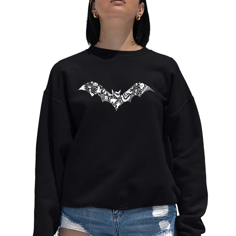 Halloween Bat - Women's Word Art Crewneck Sweatshirt sold by LA Pop Art