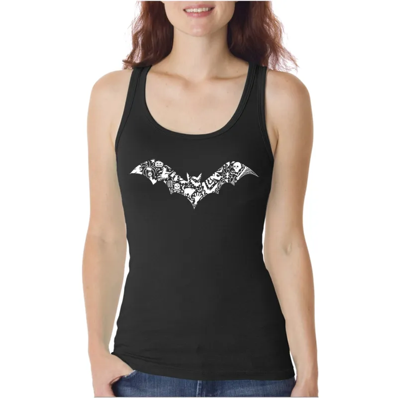 Halloween Bat - Women's Word Art Tank Top sold by LA Pop Art