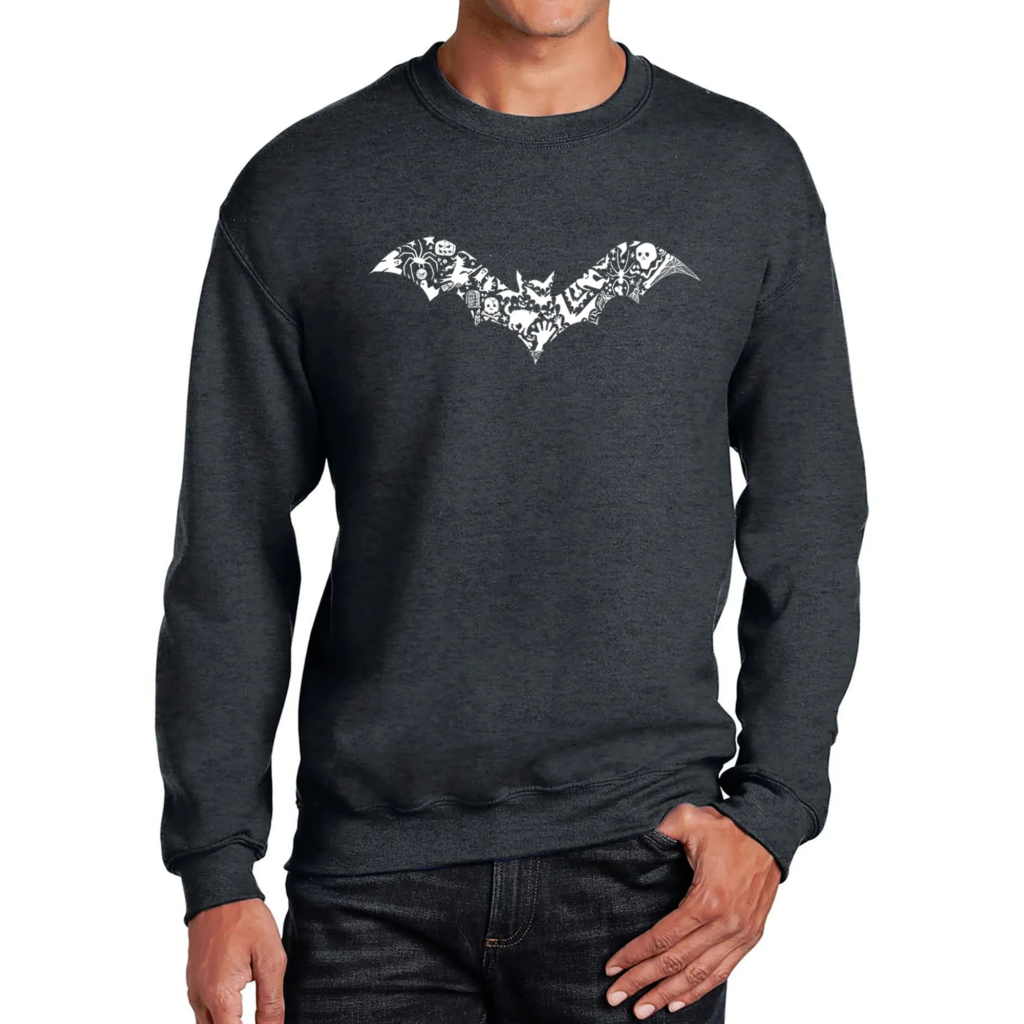 Halloween Bat - Men's Word Art Crewneck Sweatshirt sold by LA Pop Art product image thumbnail 3