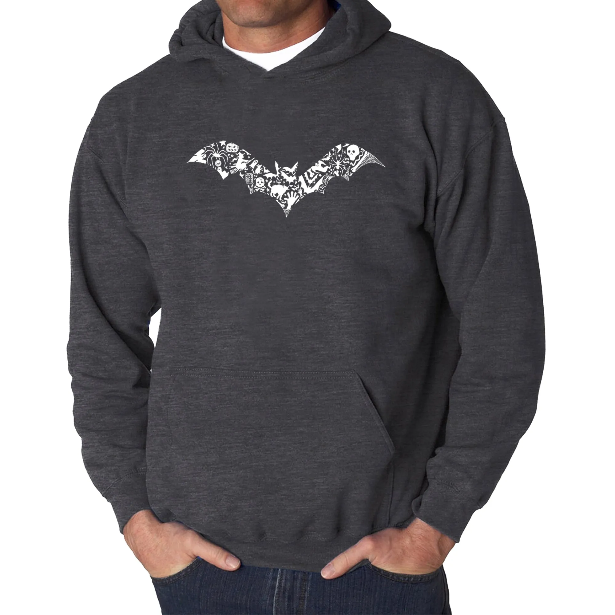 Halloween Bat - Men's Word Art Hooded Sweatshirt sold by LA Pop Art product image thumbnail 3