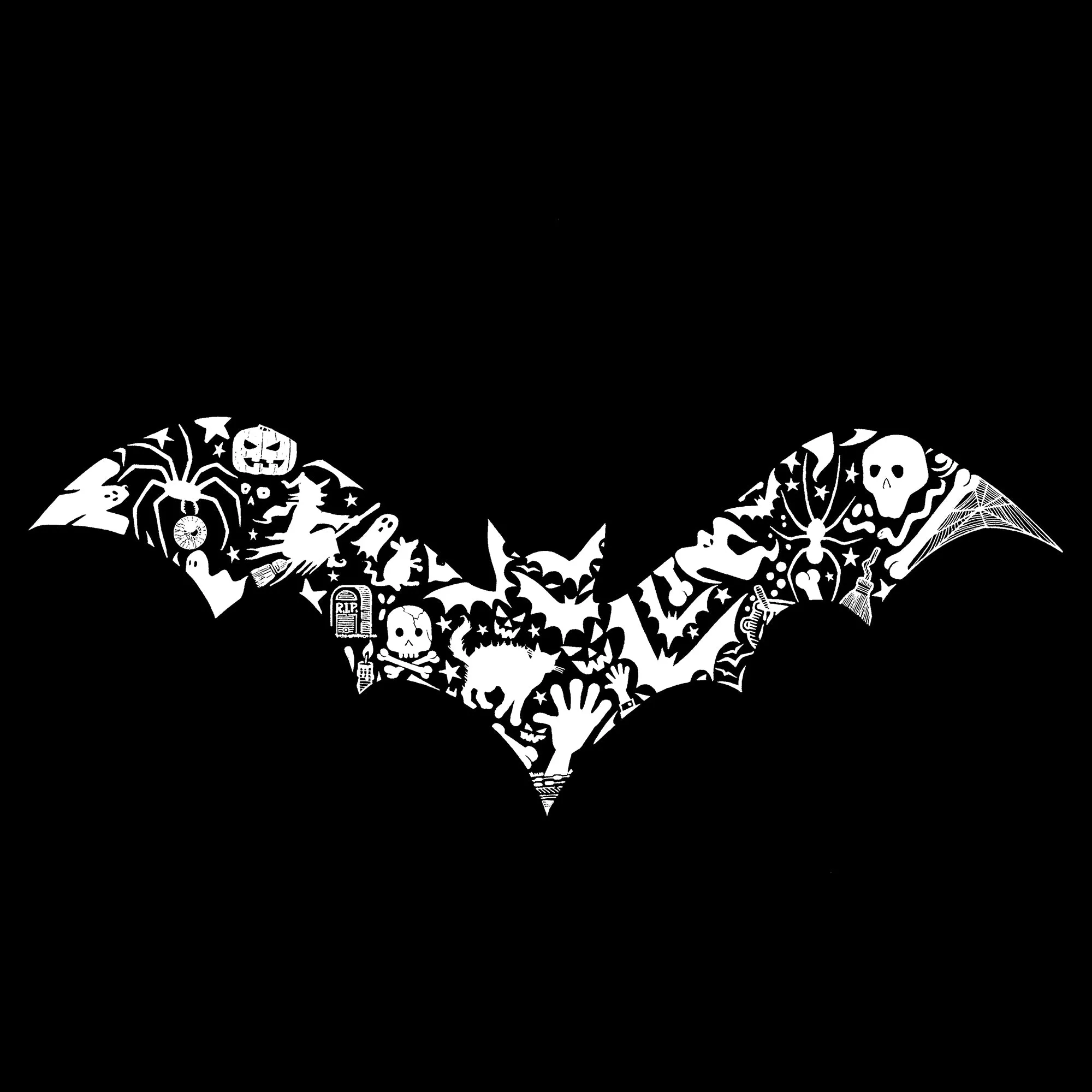 Halloween Bat - Men's Word Art T-Shirt sold by LA Pop Art product image thumbnail 2