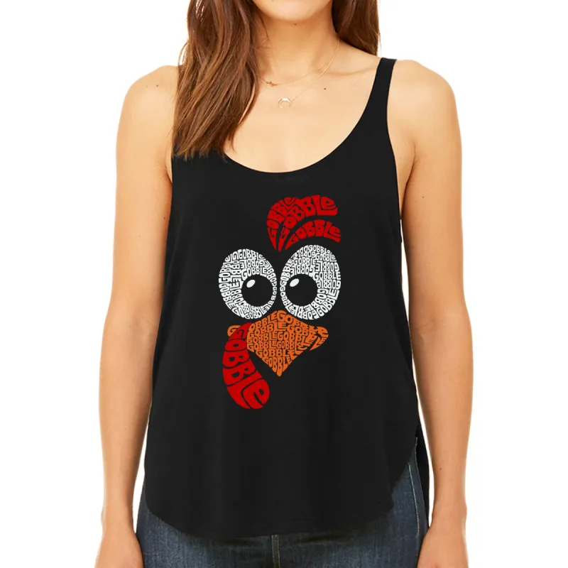 Turkey Face - Women's Premium Word Art Flowy Tank Top sold by LA Pop Art