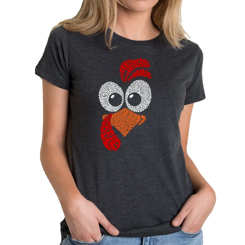 Turkey Face - Women's Premium Blend Word Art T-Shirt sold by LA Pop Art