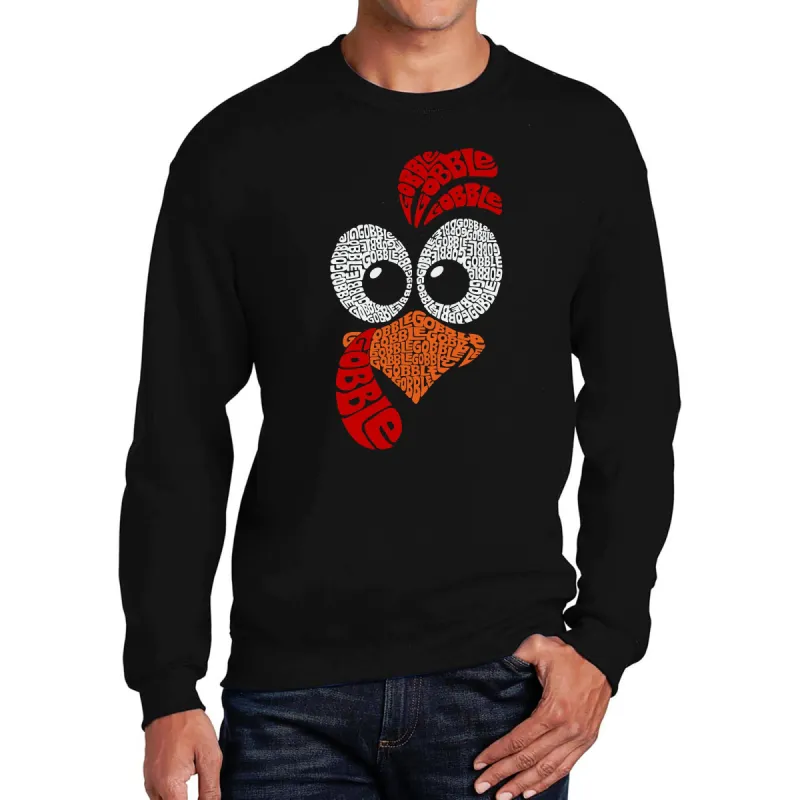 Turkey Face - Men's Word Art Crewneck Sweatshirt sold by LA Pop Art
