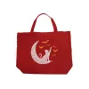 Halloween Cat Moon - Large Word Art Tote Bag sold by LA Pop Art