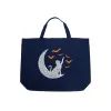 Halloween Cat Moon - Large Word Art Tote Bag sold by LA Pop Art