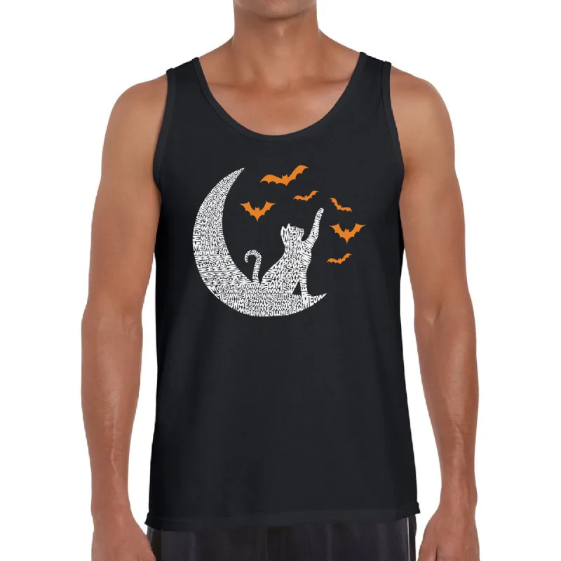 Halloween Cat Moon - Men's Word Art Tank Top sold by LA Pop Art