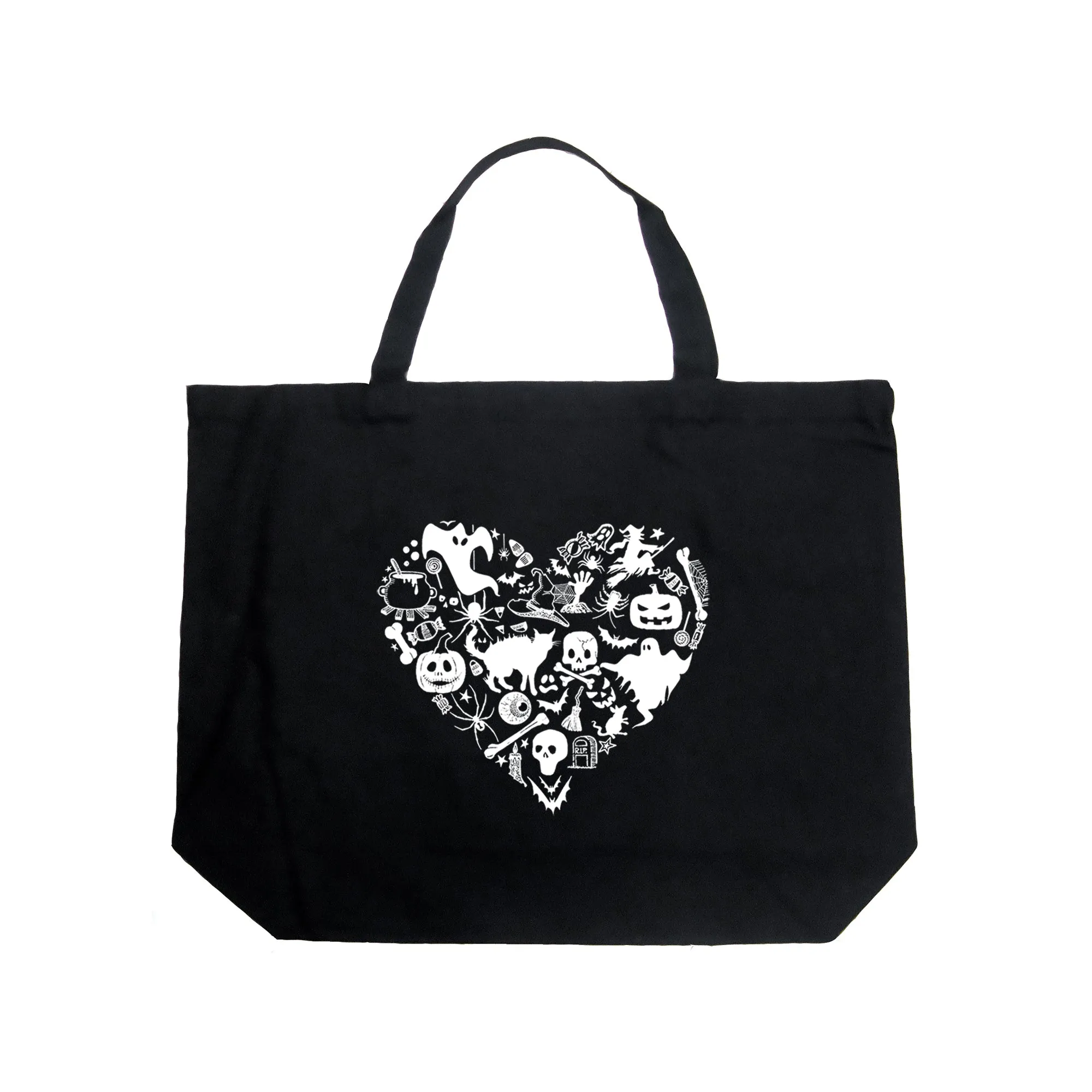 Halloween Heart - Large Word Art Tote Bag sold by LA Pop Art