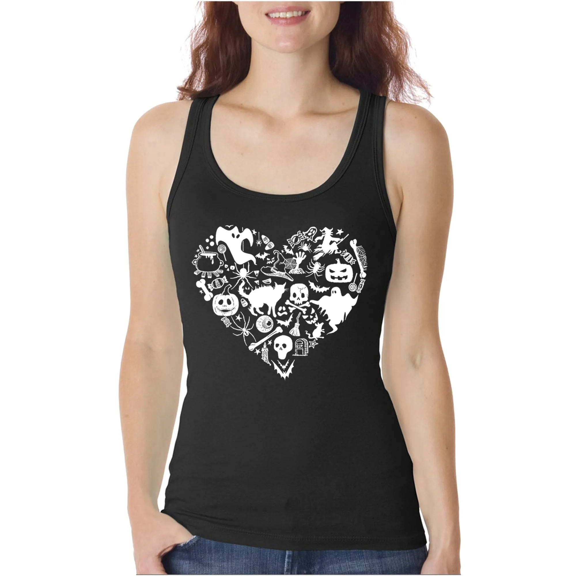 Halloween Heart - Women's Word Art Tank Top sold by LA Pop Art