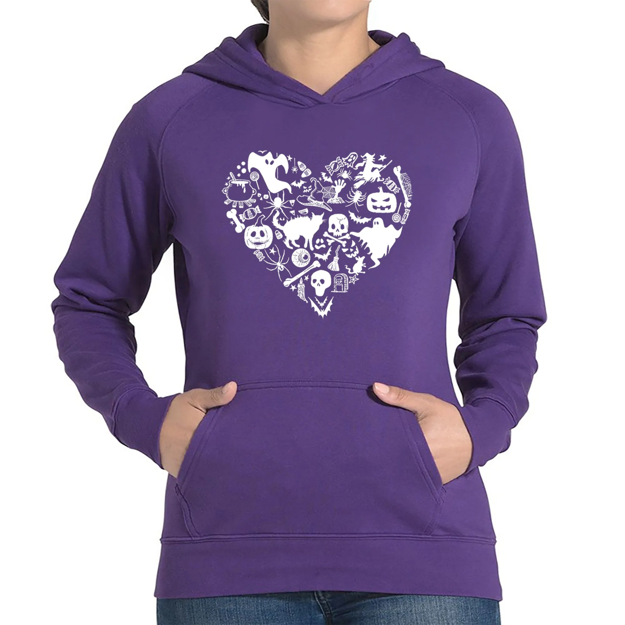 Halloween Heart - Women's Word Art Hooded Sweatshirt sold by LA Pop Art product image thumbnail 3