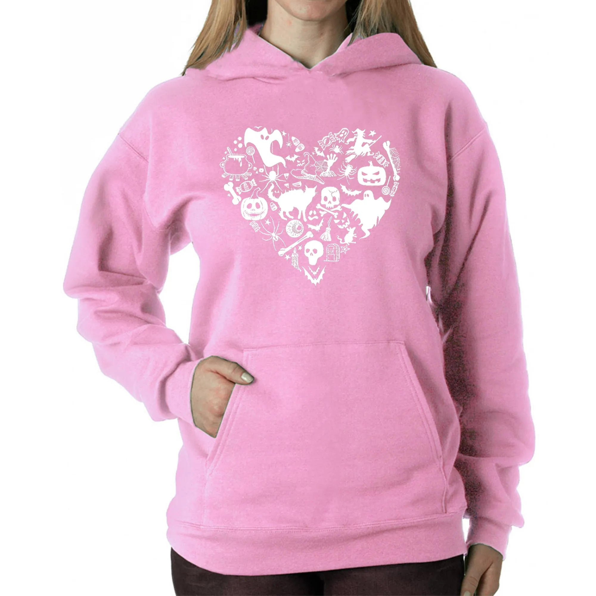 Halloween Heart - Women's Word Art Hooded Sweatshirt sold by LA Pop Art product image thumbnail 4