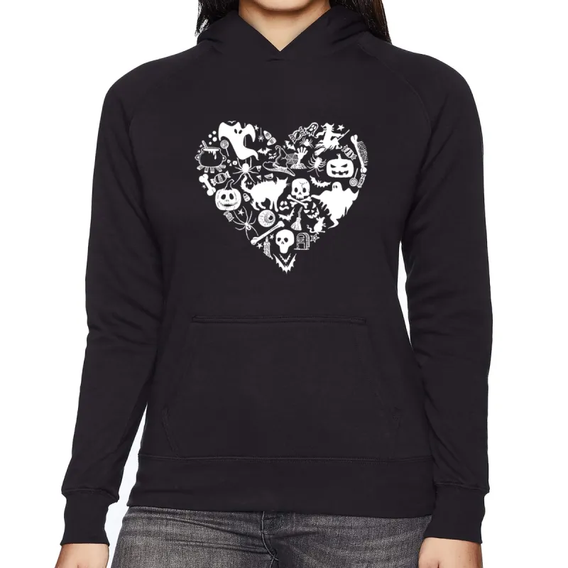 Halloween Heart - Women's Word Art Hooded Sweatshirt sold by LA Pop Art