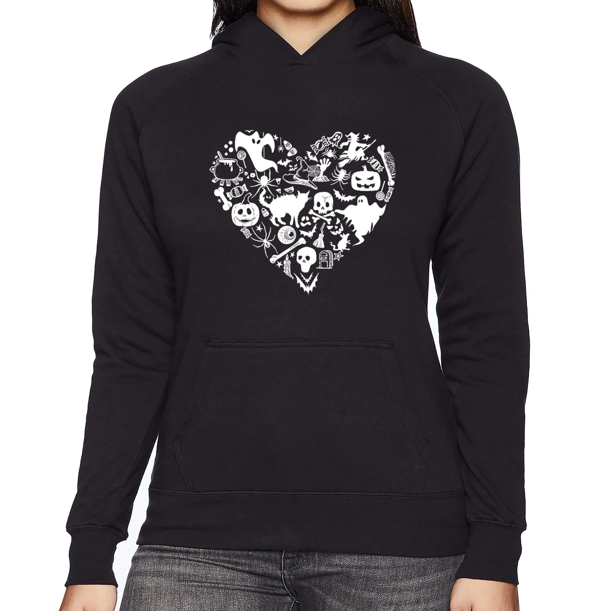 Halloween Heart - Women's Word Art Hooded Sweatshirt sold by LA Pop Art