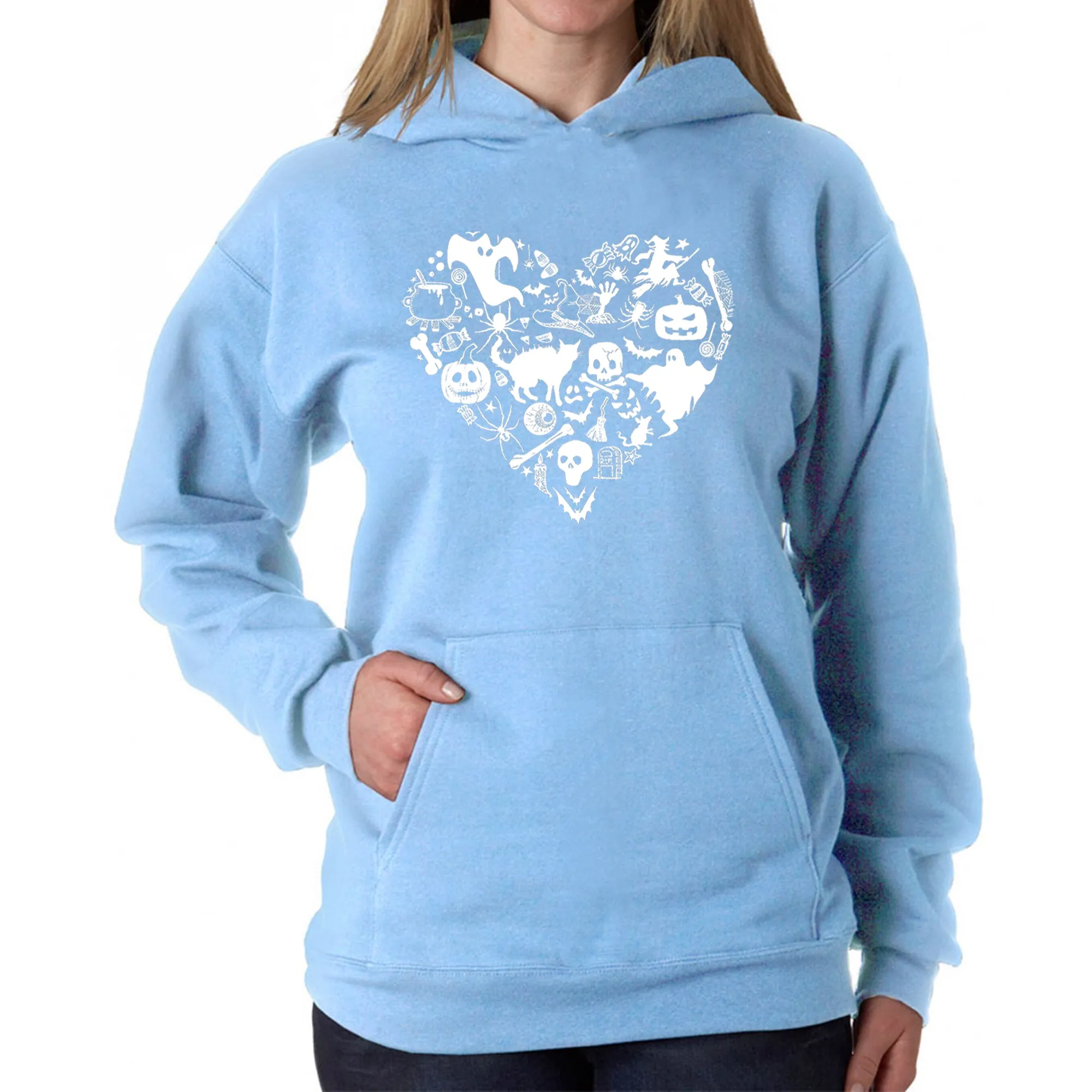 Halloween Heart - Women's Word Art Hooded Sweatshirt sold by LA Pop Art product image thumbnail 5