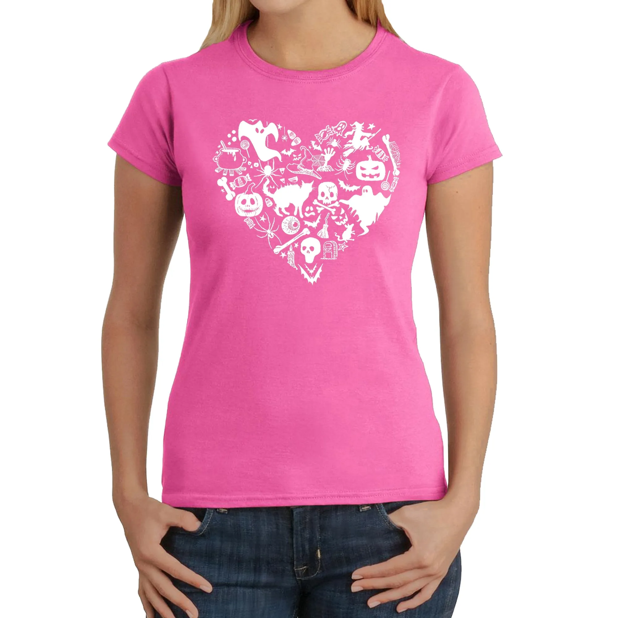 Halloween Heart - Women's Word Art T-Shirt sold by LA Pop Art product image thumbnail 4