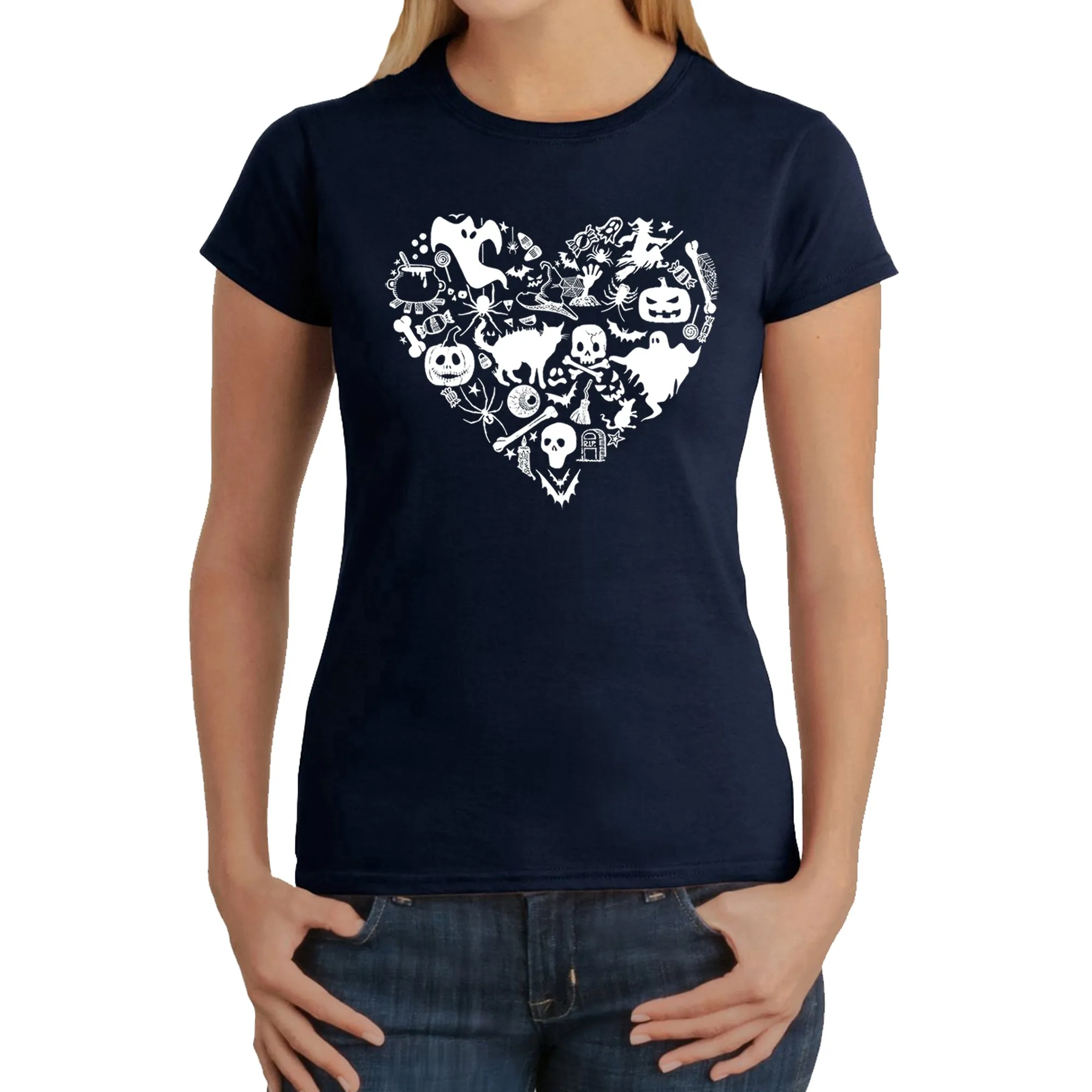 Halloween Heart - Women's Word Art T-Shirt sold by LA Pop Art product image thumbnail 3