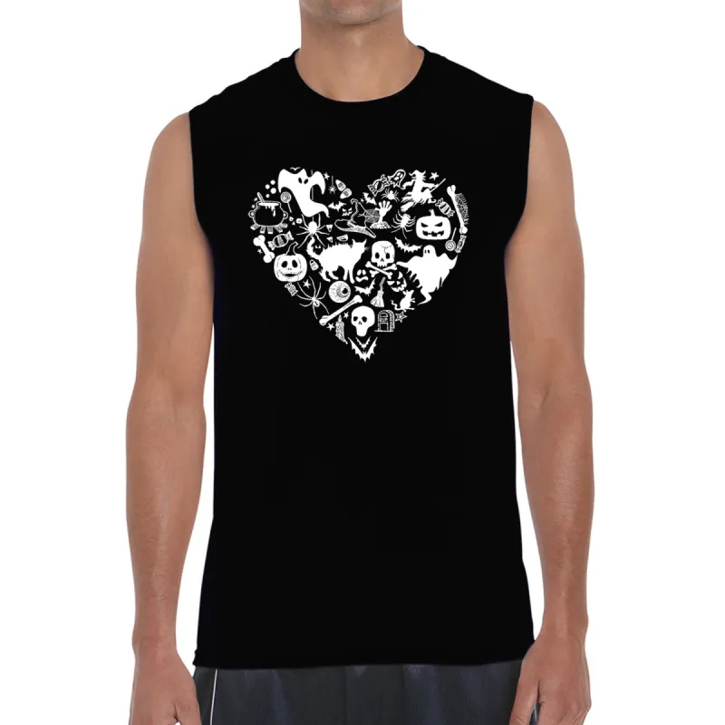 Halloween Heart - Men's Word Art Sleeveless T-Shirt sold by LA Pop Art