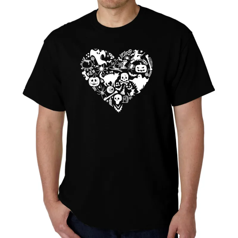 Halloween Heart - Men's Word Art T-Shirt sold by LA Pop Art
