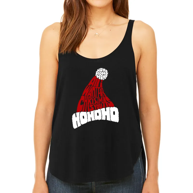 All I Want for Christmas is You - Women's Premium Word Art Flowy Tank Top sold by LA Pop Art