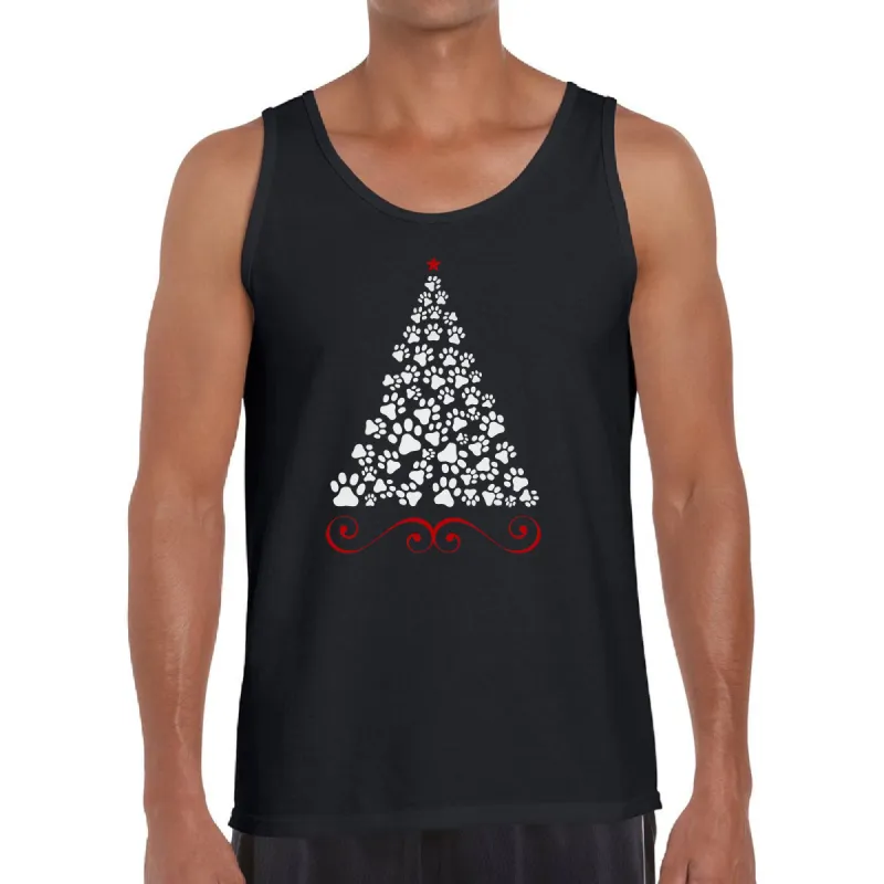 Paw Christmas Tree - Men's Word Art Tank Top sold by LA Pop Art