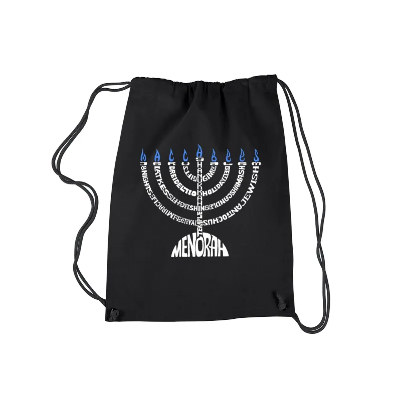 Hanukkah Menorah - Drawstring Backpack sold by LA Pop Art