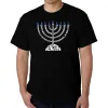 Hanukkah Menorah - Men's Word Art T-Shirt sold by LA Pop Art