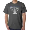 Hanukkah Menorah - Men's Word Art T-Shirt sold by LA Pop Art