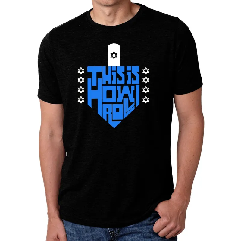 This is How I Roll Dreidel - Men's Premium Blend Word Art T-Shirt sold by LA Pop Art