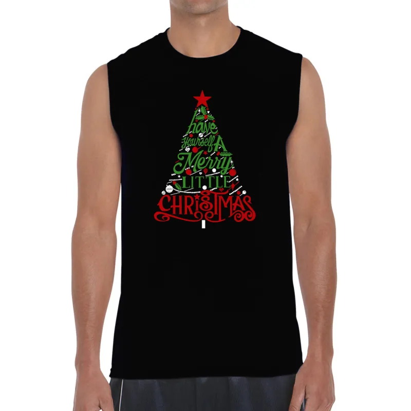 Have Yourself a Merry Little Christmas - Men's Word Art Sleeveless T-Shirt sold by LA Pop Art