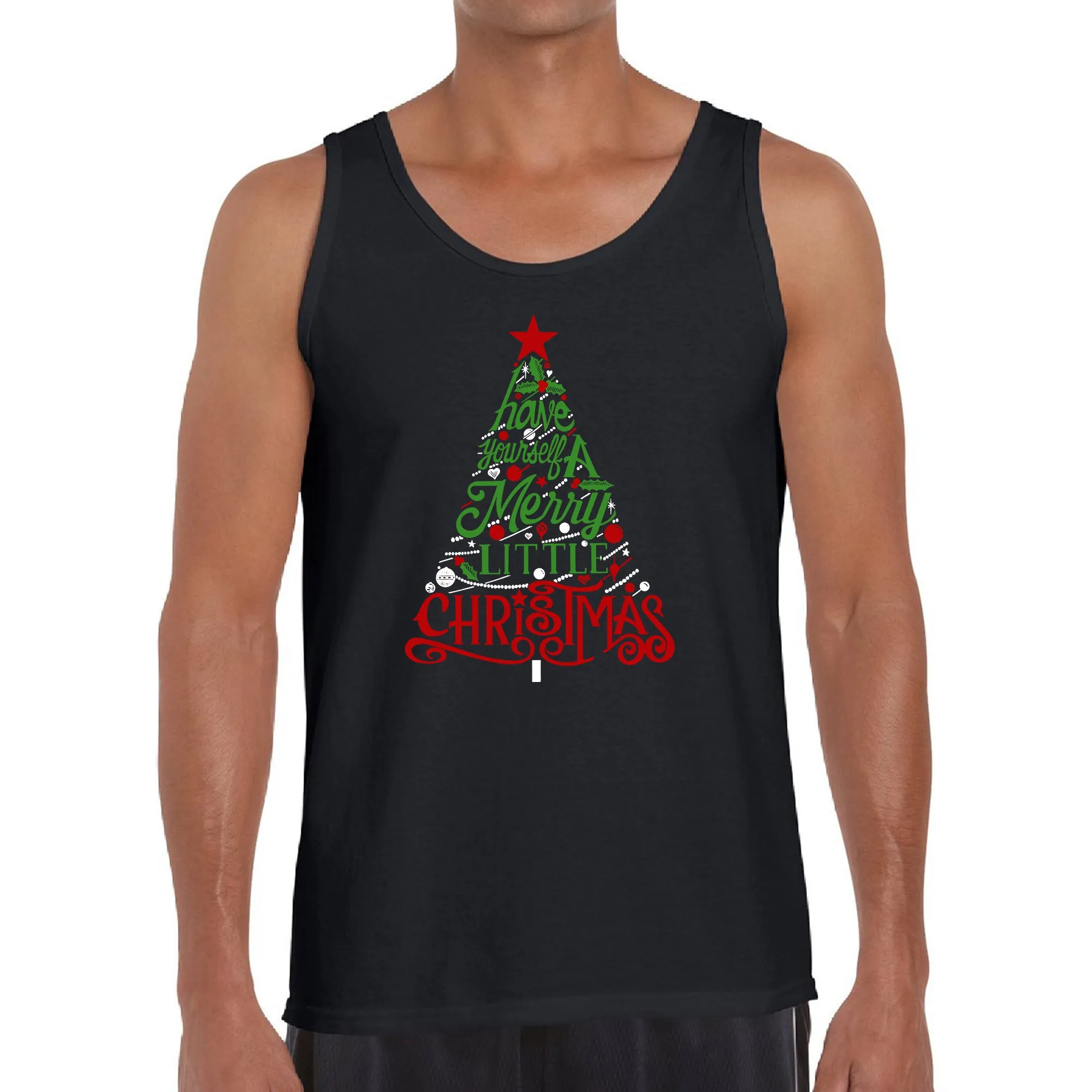 Have Yourself a Merry Little Christmas - Men's Word Art Tank Top sold by LA Pop Art