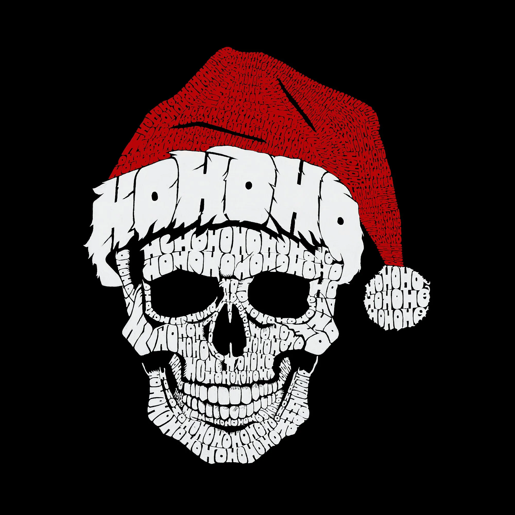 Santa Skull - Women's Premium Blend Word Art T-Shirt sold by LA Pop Art product image thumbnail 2