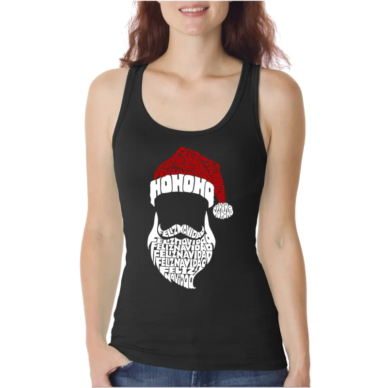 Feliz Navidad Santa Claus - Women's Word Art Tank Top sold by LA Pop Art