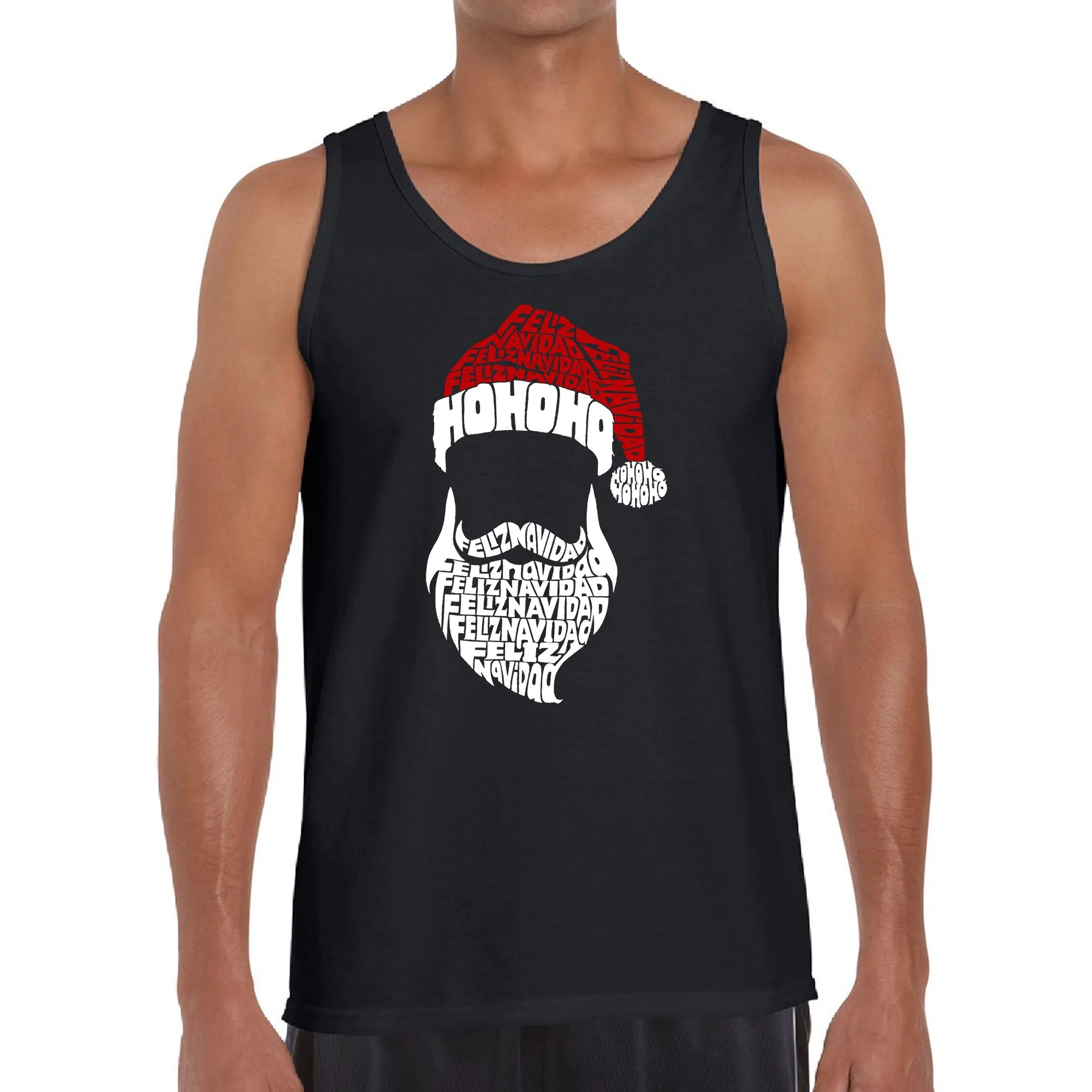Feliz Navidad Santa Claus - Men's Word Art Tank Top sold by LA Pop Art