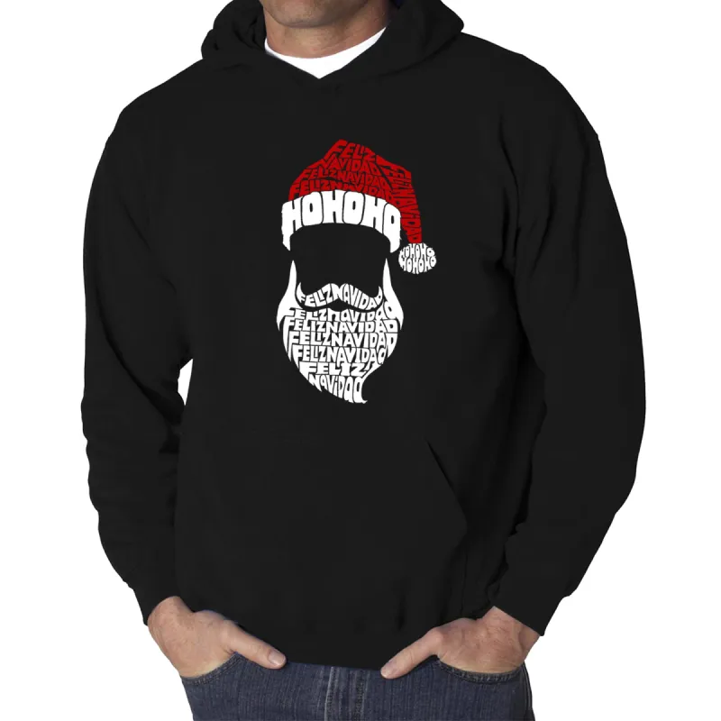 Feliz Navidad Santa Claus - Men's Word Art Hooded Sweatshirt sold by LA Pop Art