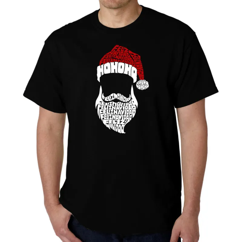 Feliz Navidad Santa Claus - Men's Word Art T-Shirt made by LA Pop Art