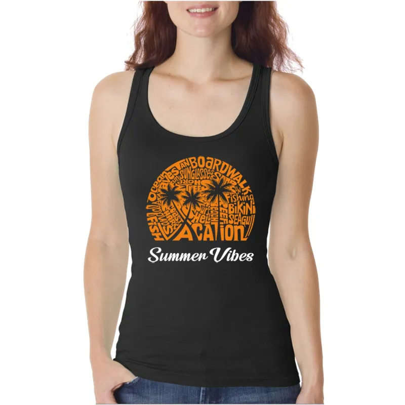 Summer Vibes - Women's Word Art Tank Top sold by LA Pop Art